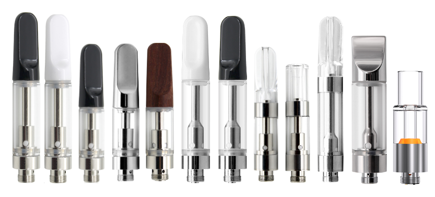 A variety of vape pens, including CCELL Cartridges.