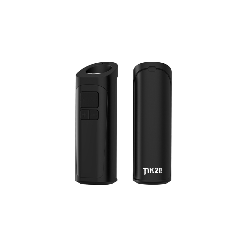 A black TIK20 Battery - OLED screen e-cigarette.