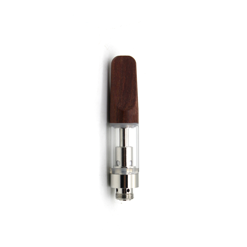 A V4 - Wood Tip - 0.5ml vape pen with a wood tip on a white background.