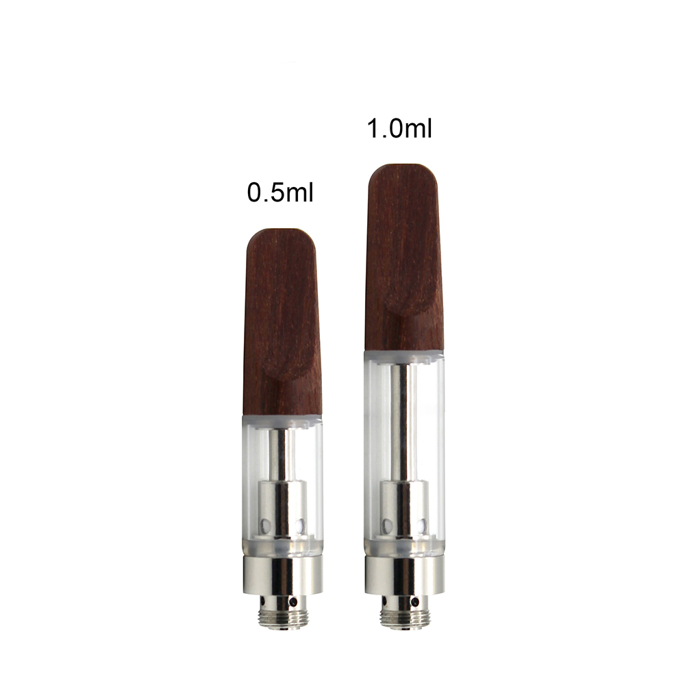 Two V4 - Wood Tip - 1ml wooden atomizers on a white background.