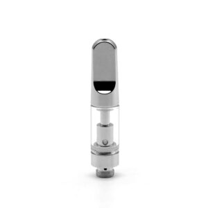 A V4 - Metal Tip - 0.5ml silver vape pen on a white background.
