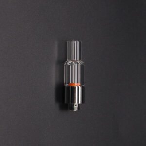 A VG02 - 0.5ml - Full Glass bottle on a black background.