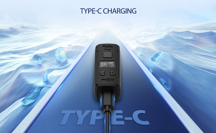 A type-c charger with the Yocan Kodo Pro Battery.